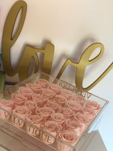 Box of 25 pink roses