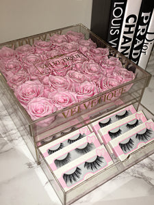 Box of 25 pink roses